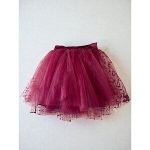 BURGUNDY Women's Tulle A Line Skater Skirt Size Small